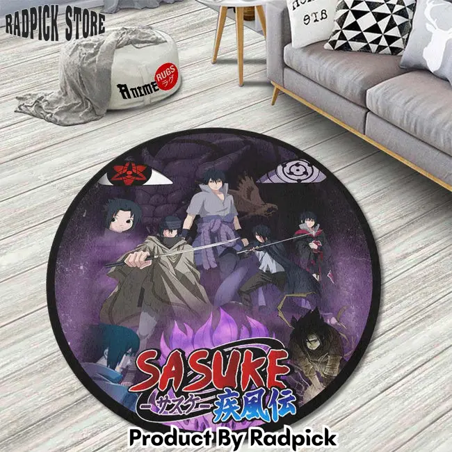 Uchiha sasuke round rug custom anime circle carpet  rp0002256